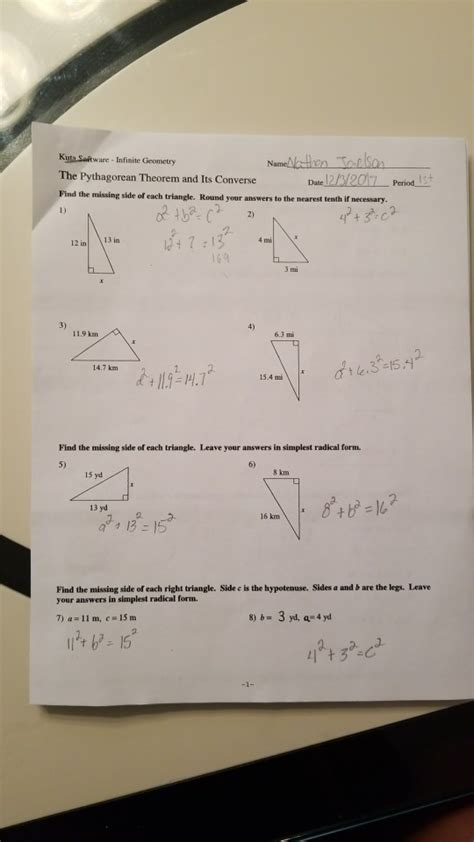 Kuta software infinite pre algebra the pythagorean theorem answer key. Things To Know About Kuta software infinite pre algebra the pythagorean theorem answer key. 
